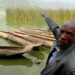 Canoeing in Lake Mulehe